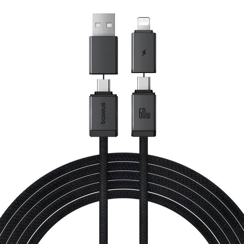 Дата кабель Baseus Versatile Two-for-Two USB/Type-C to Type-C/Lightning 60W (2m) (P10383000)