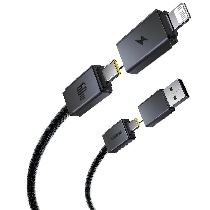 Дата кабель Baseus Versatile Two-for-Two USB/Type-C to Type-C/Lightning 60W (2m) (P10383000) - Зображення 3