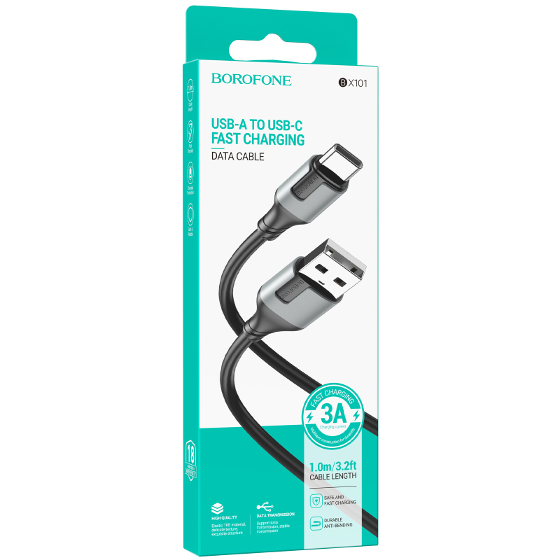 Дата кабель Borofone BX101 Creator USB to Type-C 3A (1m) - Зображення 2