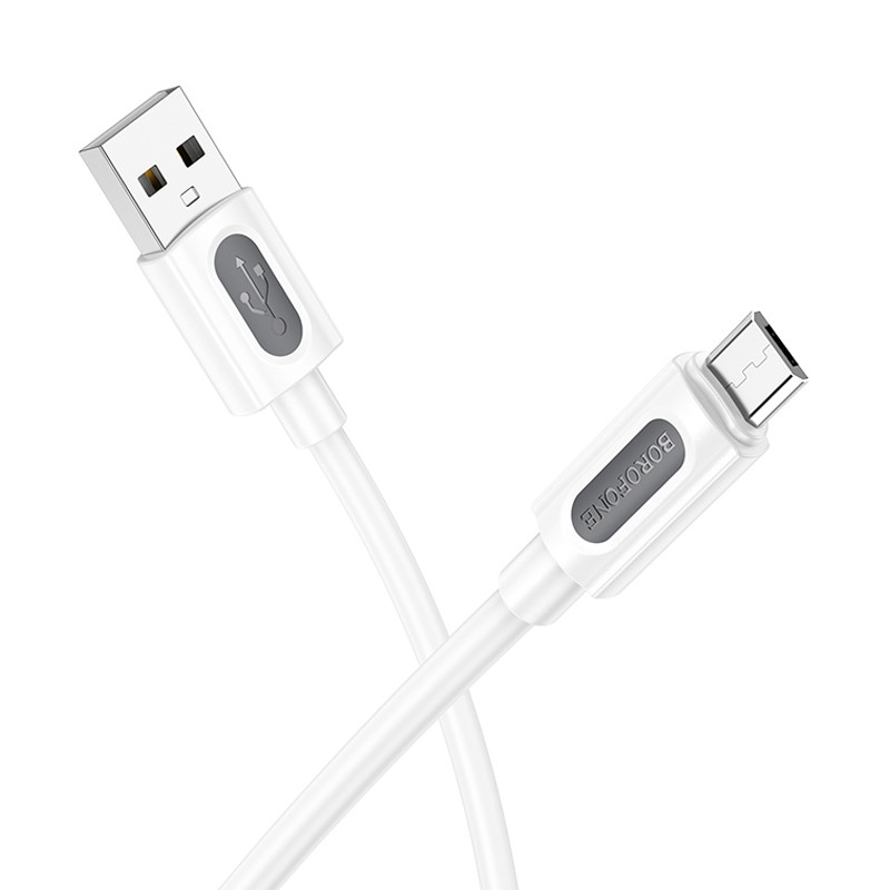 Дата кабель Borofone BX114 Structure USB to MicroUSB 2.4A (1m) - Зображення 2