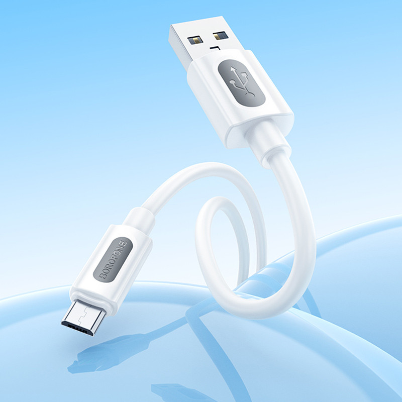 Дата кабель Borofone BX114 Structure USB to MicroUSB 2.4A (1m) - Зображення 4