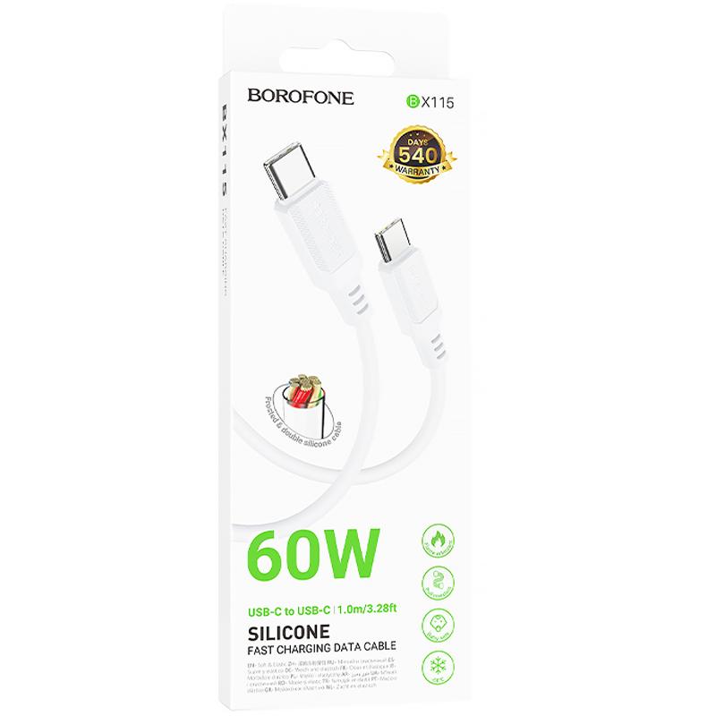 Дата кабель Borofone BX115 Lotto Type-C to Type-C 60W (1m) - Зображення 2
