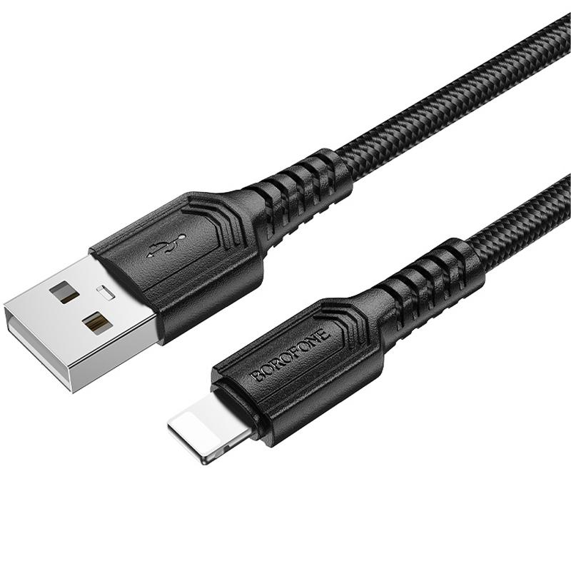 Дата кабель Borofone BX116 Certain USB to Lightning 2.4A (1m) - Зображення 2