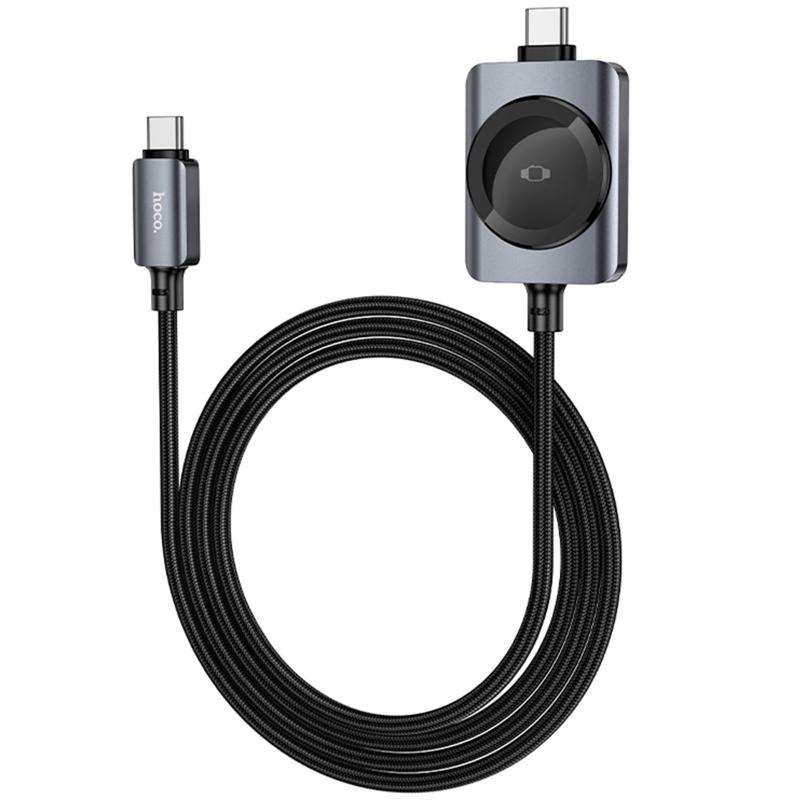 Дата кабель Hoco CW66 2in1 Type-C to iWatch/Type-C PD100W (1.2m) - Зображення 4
