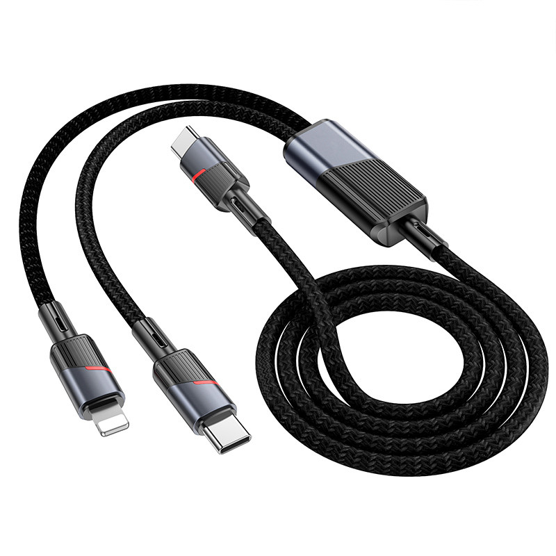 Дата кабель Hoco U139 Type-C to Lightning/Type-C 100W (1.2m) - Зображення 2