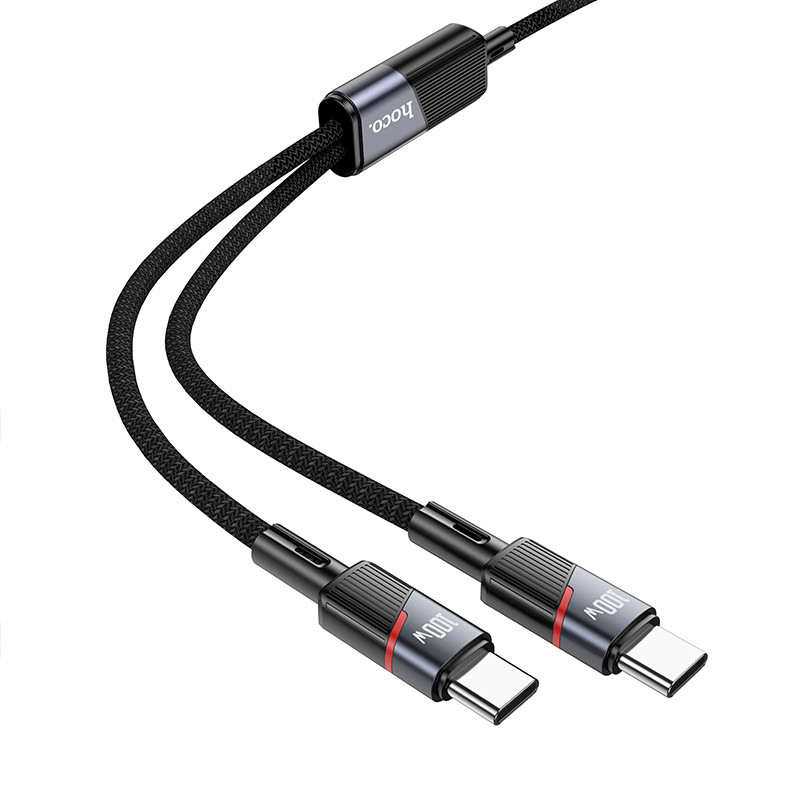 Дата кабель Hoco U139 Type-C to Type-C/Type-C 100W (1.2m) - Зображення 2