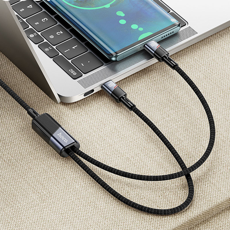Дата кабель Hoco U139 Type-C to Type-C/Type-C 100W (1.2m) - Зображення 4