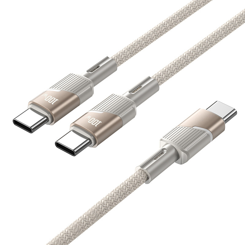 Дата кабель Hoco U139 Type-C to Type-C/Type-C 100W (1.2m) - Зображення 3