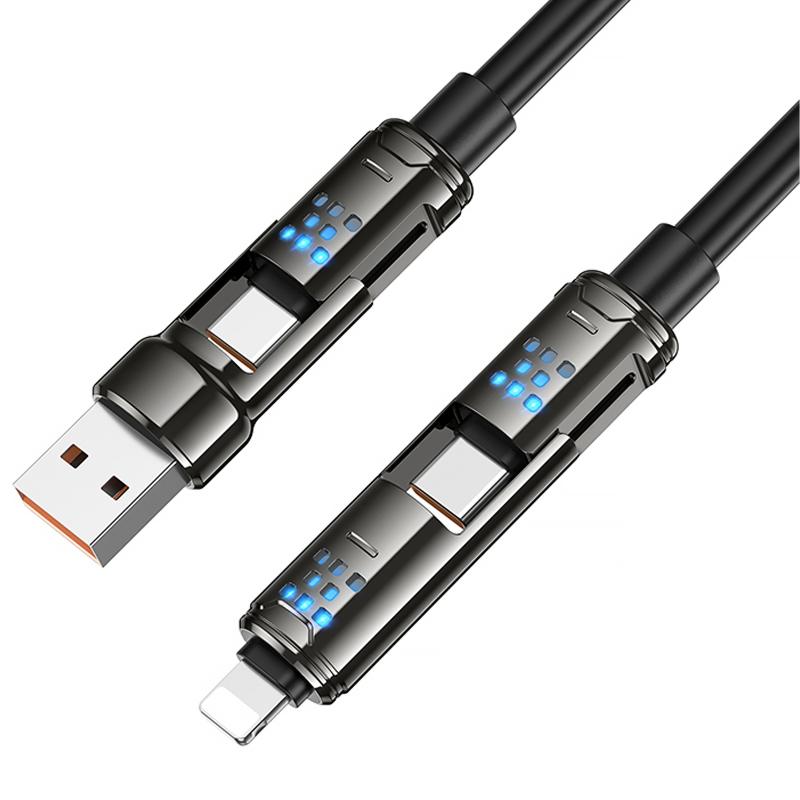 Дата кабель Hoco U143 Joy 4in1 USB to Lightning/Type-C to Type-C 240W (1.2m) - Зображення 4