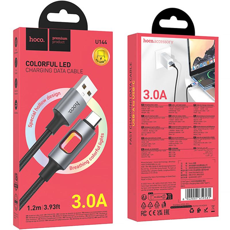 Дата кабель Hoco U144 New USB to Type-C 3A (1.2m) - Зображення 2