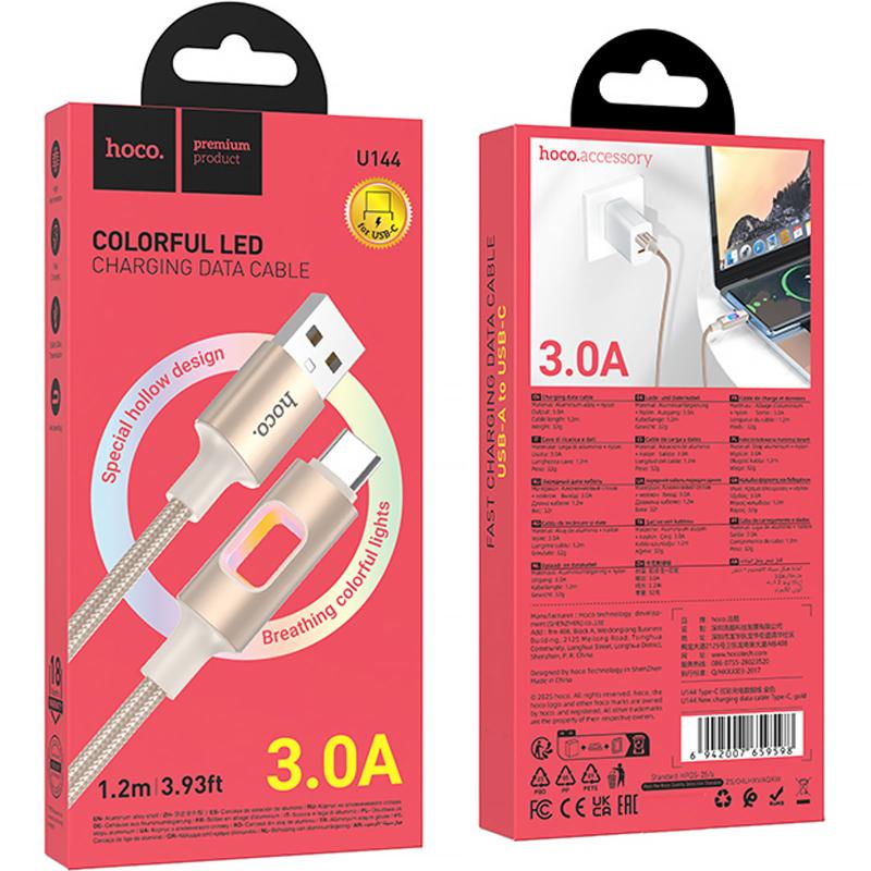 Дата кабель Hoco U144 New USB to Type-C 3A (1.2m) - Зображення 2