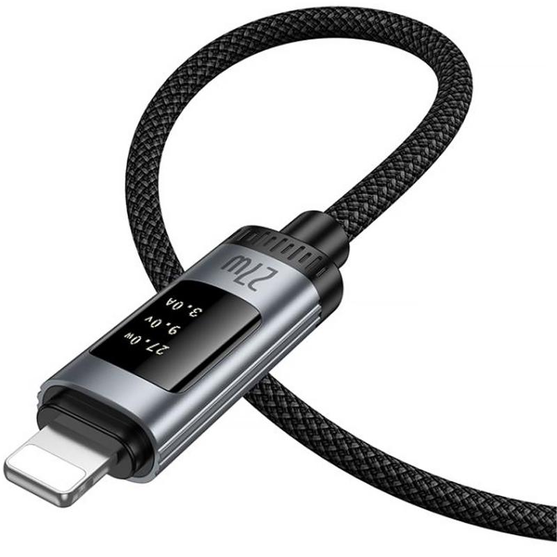 Дата кабель Hoco U148 Lord with display Type-C to Lightning 27W (1.2m) - Зображення 5