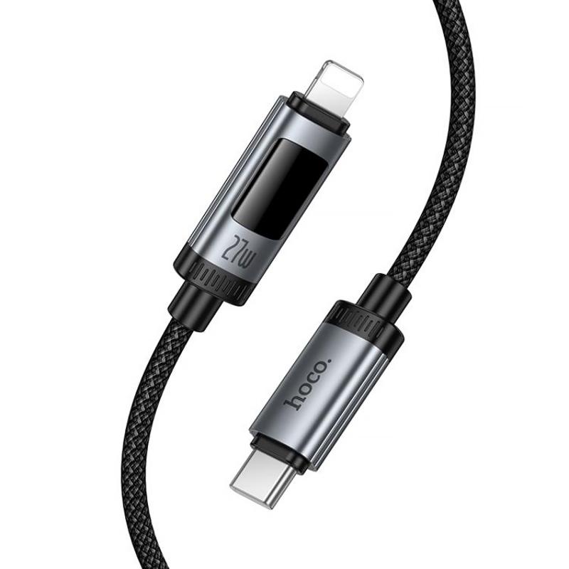 Дата кабель Hoco U148 Lord with display Type-C to Lightning 27W (1.2m) - Зображення 6