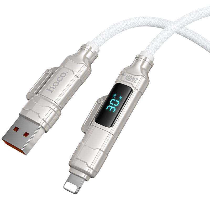 Дата кабель Hoco U152 Fortune 4in1 Type-C to Lightning/Type-C to USB 240W (1.2m) - Зображення 4