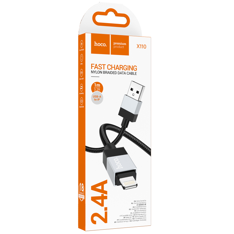 Дата кабель Hoco X110 Honorific USB to Lightning 2.4A (1m) - Зображення 5