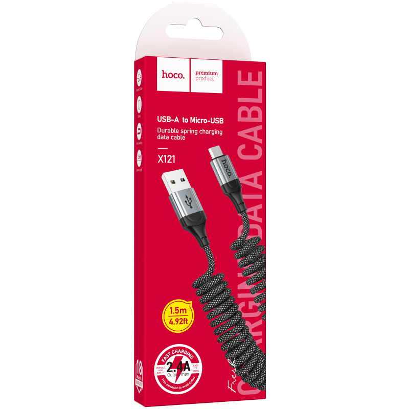 Дата кабель Hoco X121 Nuevo USB to MicroUSB 2.4A (1.5m) - Зображення 2