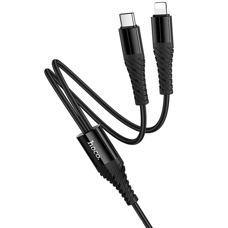 Дата кабель Hoco X123 Victory 2in1 Type-C to Lightning/Type-C 3A (1m) - Зображення 4