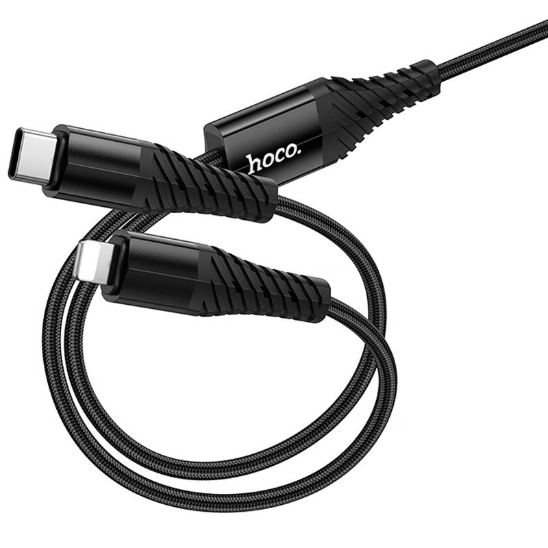 Дата кабель Hoco X123 Victory 2in1 Type-C to Lightning/Type-C 3A (1m) - Зображення 5