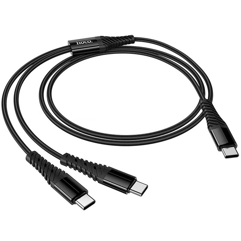 Дата кабель Hoco X123 Victory 2in1 Type-C to Type-C/Type-C 3A (1m) - Зображення 6