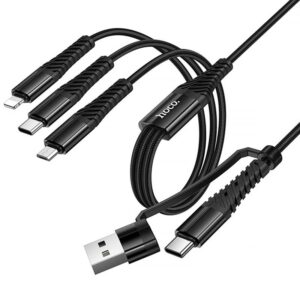Дата кабель Hoco X123 Victory 6in1 USB/Type-C to Lightning/Type-C/MicroUSB 3A (1m)
