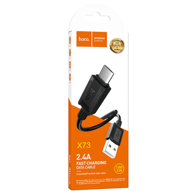 Дата кабель Hoco X73 Ferry USB to MicroUSB 2.4A (1m) - Зображення 5
