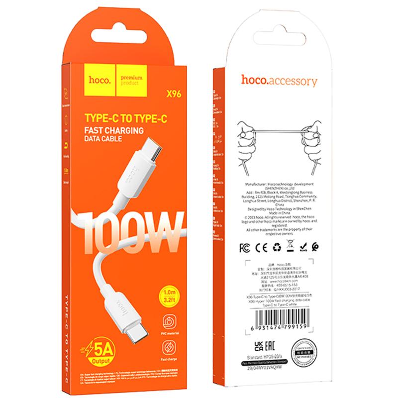 Дата кабель Hoco X96 Hyper Type-C to Type-C 100W (1m) - Зображення 4