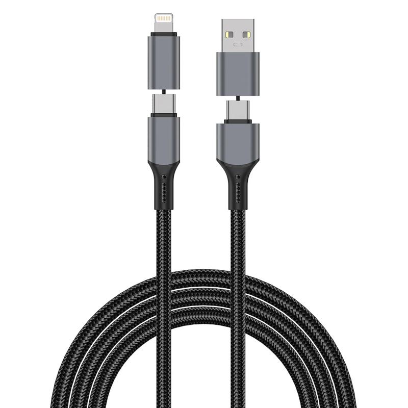 Дата кабель WIWU C085 Raptor Pro 4in1 Type-C to USB/Type-C to Lightning 240W (1.2m)
