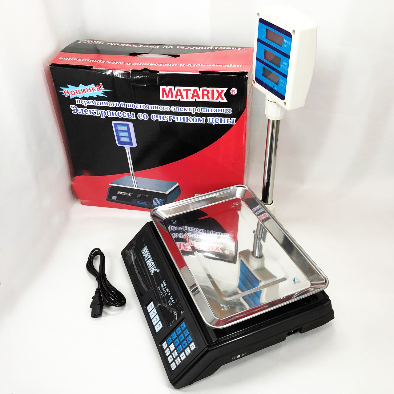 Ваги товарні Matarix MX-411+ на 50 кг з таблом та стійкою - Зображення 2