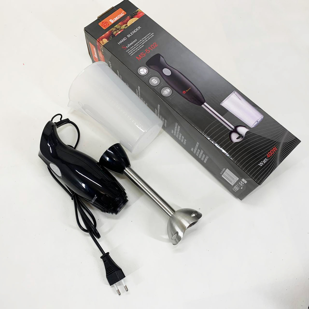 Занурювальний блендер DOMOTEC MS-5102 400 Вт з чашею - Зображення 5