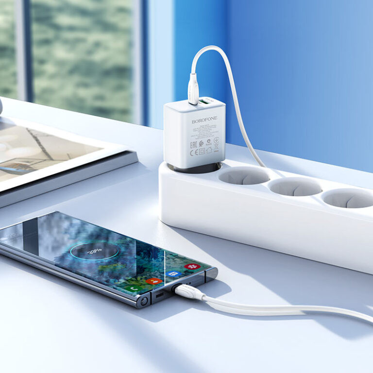 Мережевий зарядний пристрій Borofone BA67A PD20W+QC3.0 (1USB-A/1C) + кабель Type-C to Type-C - Зображення 5