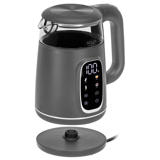 Чайник Adler AD 1305 із регулюванням температури 1.7Л 2200Вт Gray - Зображення 4