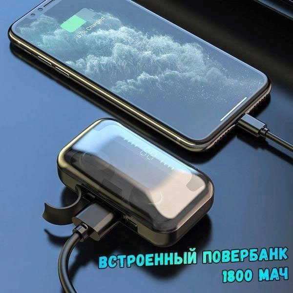 Бездротові Bluetooth навушники True Wireless F9-5 TWS з Power Bank - Зображення 6