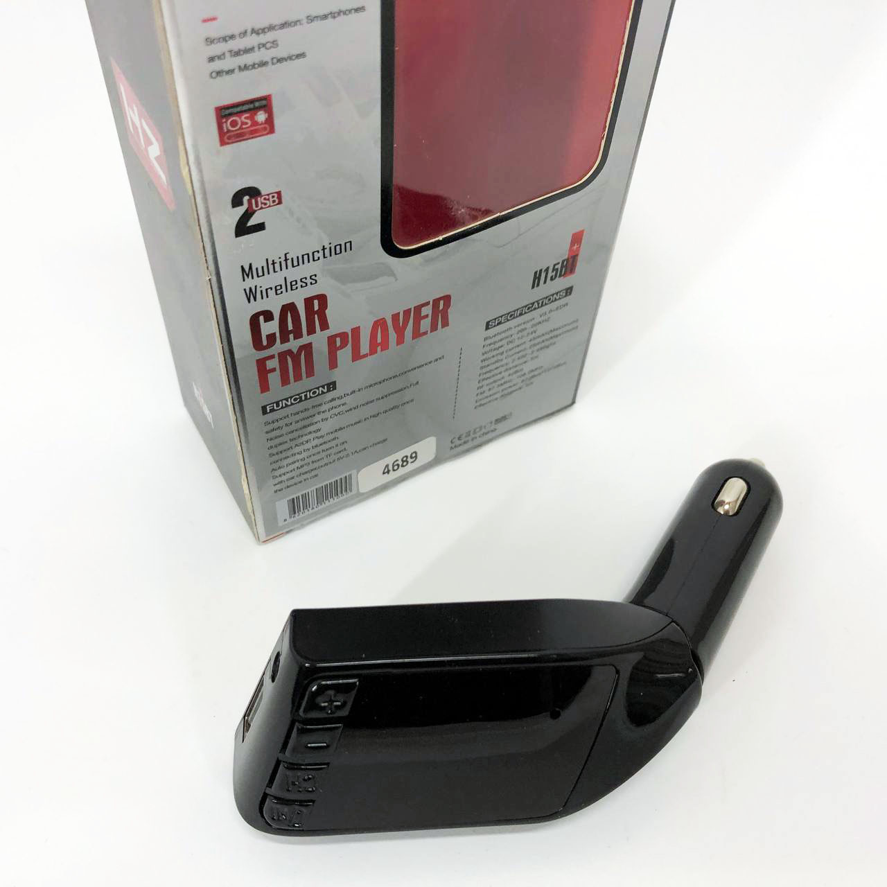 Автомобільний FM трансмітер H15 Bluetooth USB чорного кольору - Зображення 4