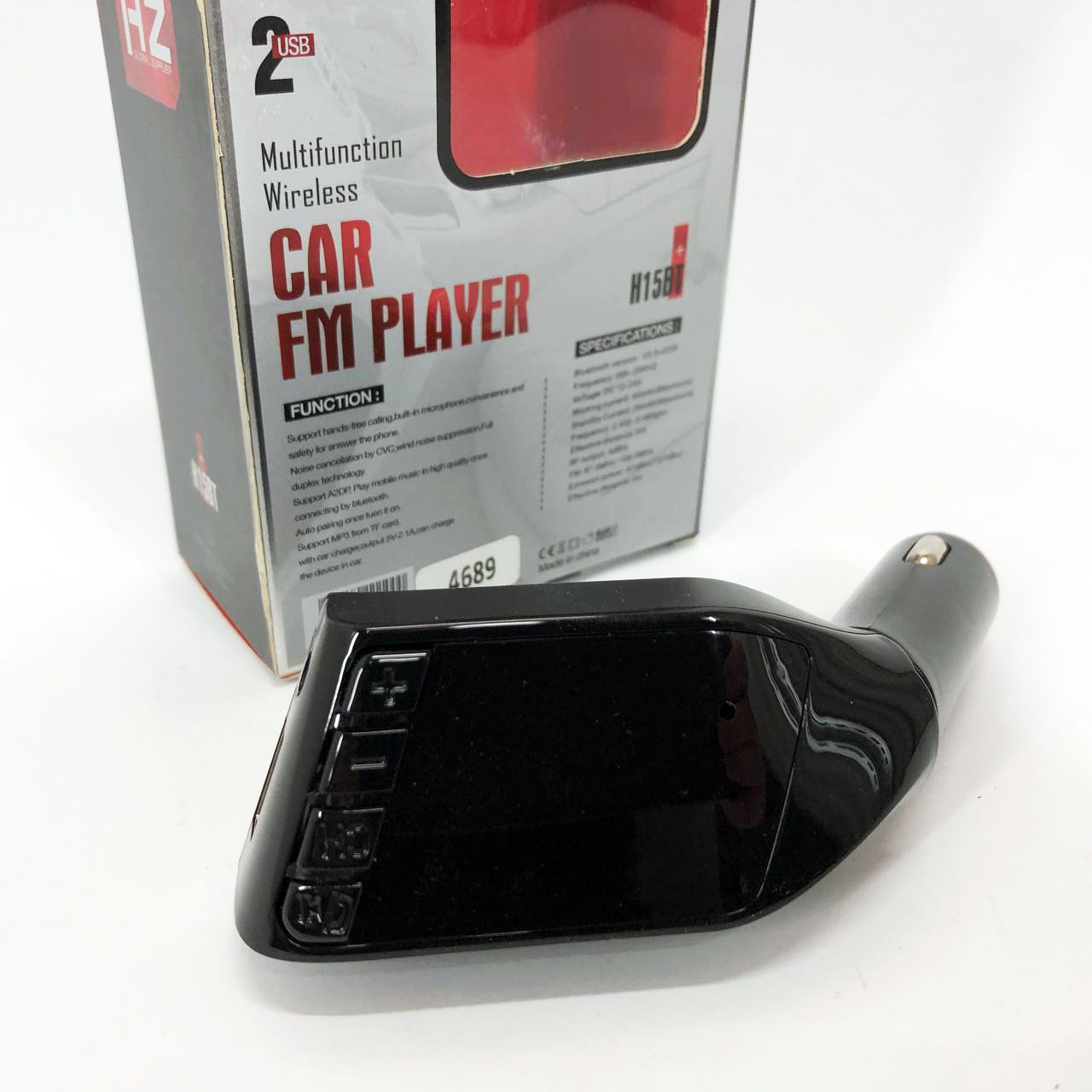 Автомобільний FM трансмітер H15 Bluetooth USB чорного кольору