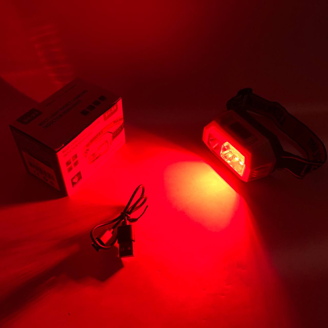 Налобний ліхтар SH-S9-XPE+COB+3SMD червоний з USB-зарядкою - Зображення 5