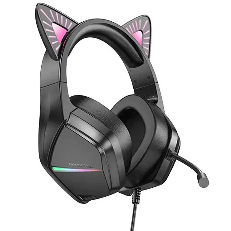 Накладні навушники Borofone BO106 Cute cat (USB+3.5mm/2m)