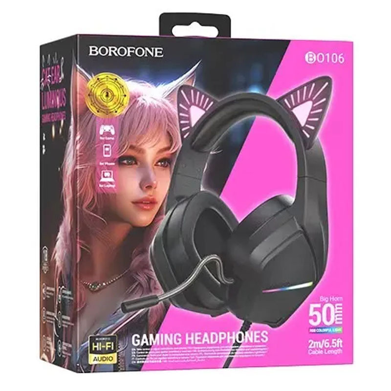 Накладні навушники Borofone BO106 Cute cat (USB+3.5mm/2m) - Зображення 6