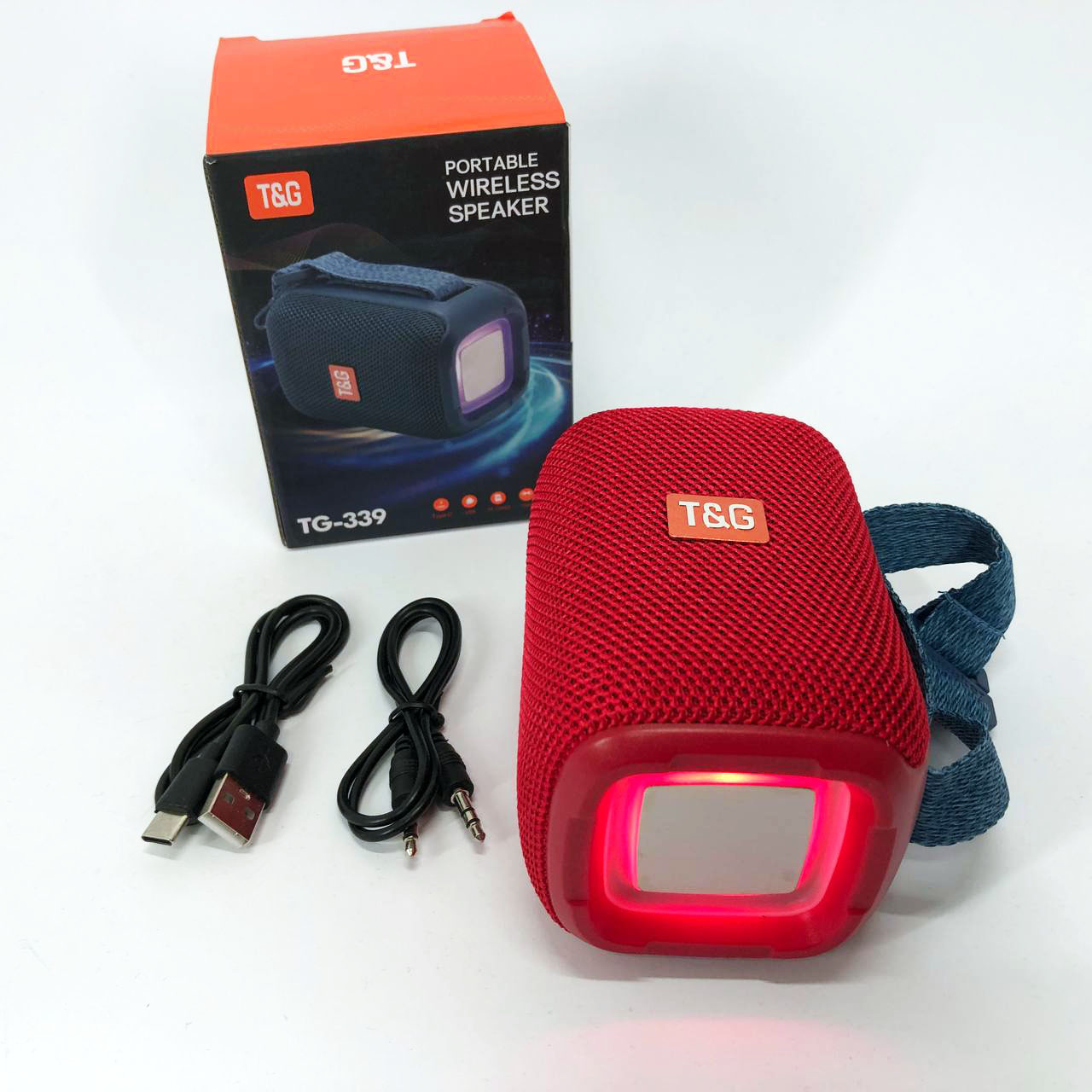 Портативна Bluetooth колонка TG339 5 Вт з червоним RGB-підсвічуванням