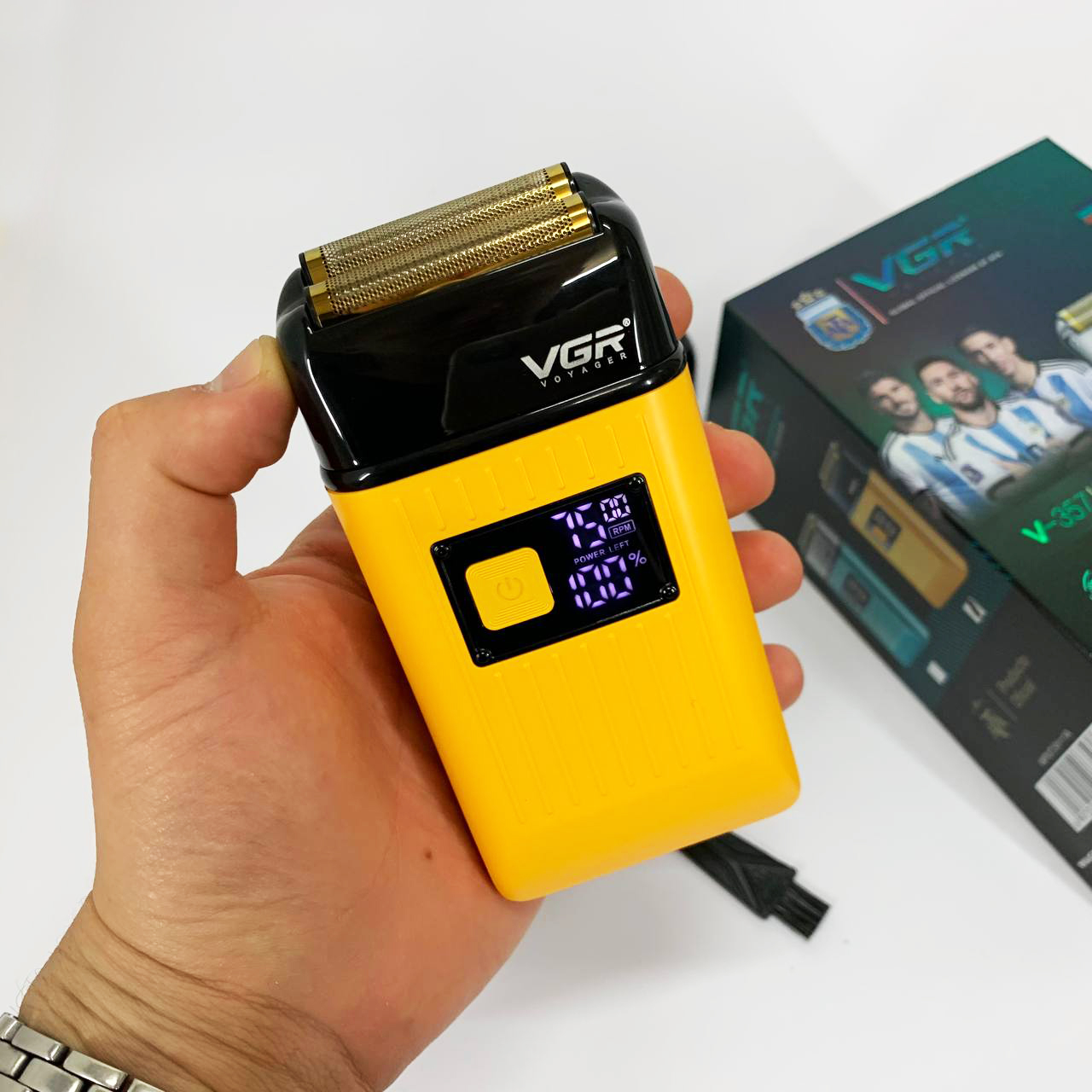 Електробритва портативна VGR V-357 для чоловіка Yellow - Зображення 5