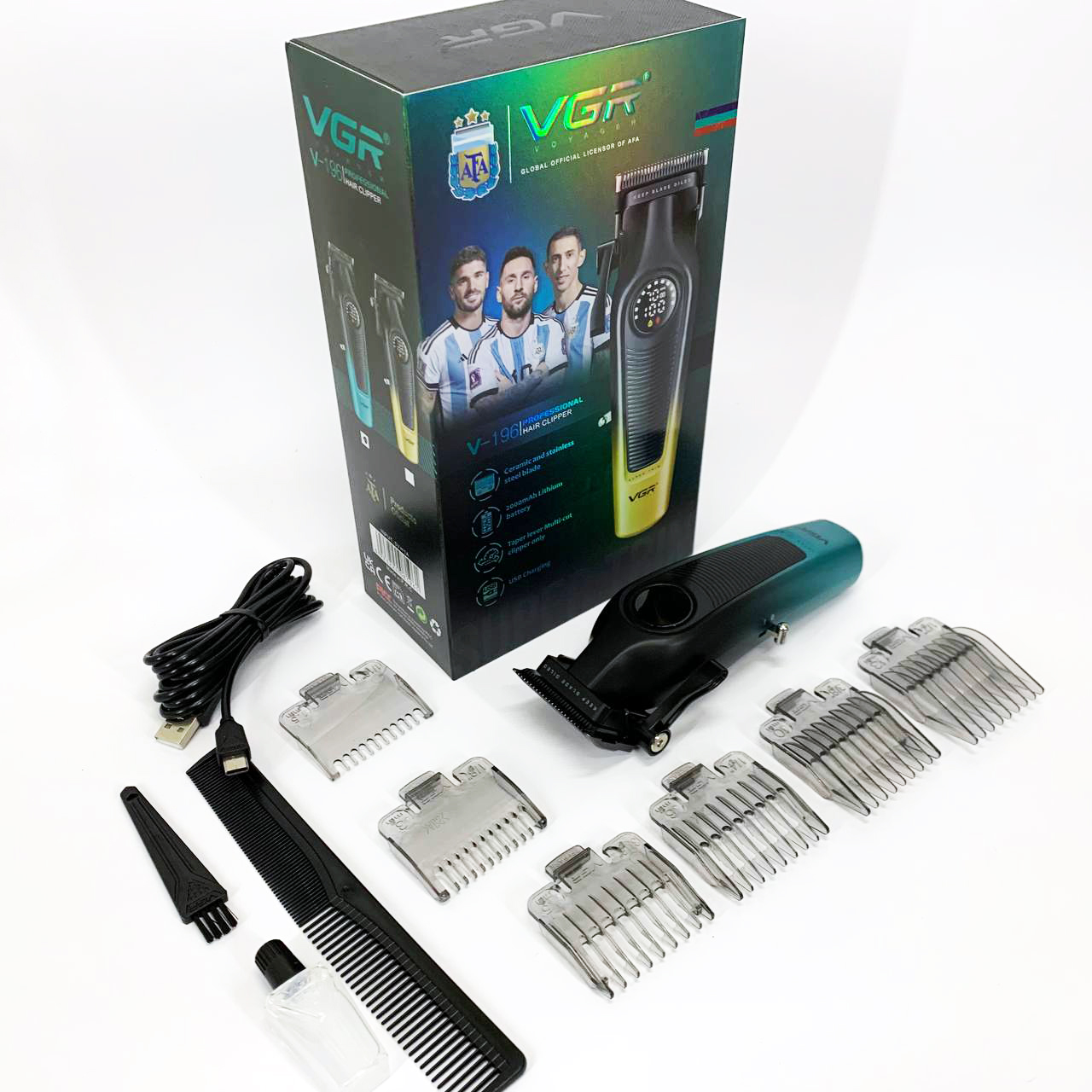Акумуляторна машинка для стрижки VGR V-196 GREEN - Зображення 5