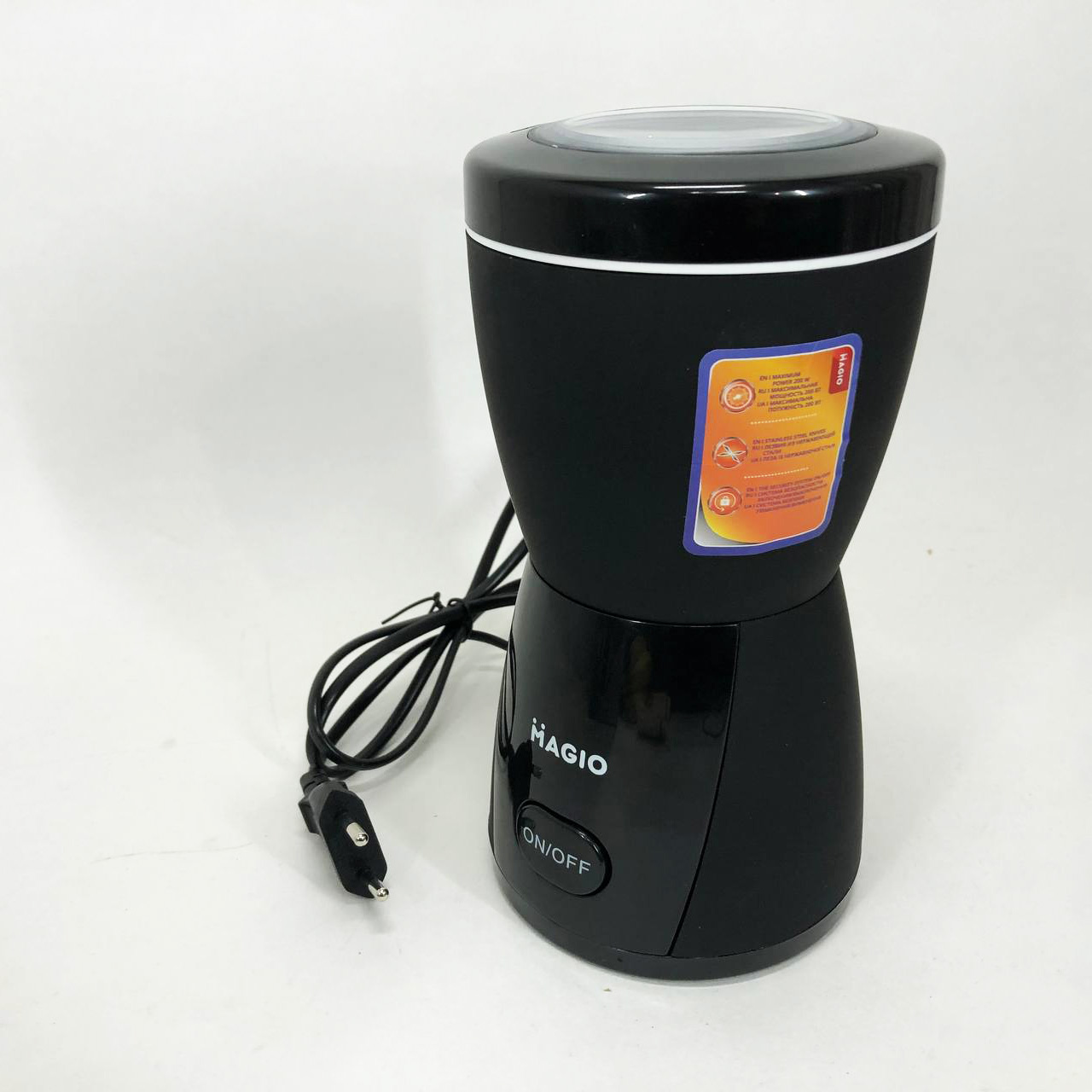 Кофемолка MAGIO MG-205 200 Вт, Кофемолка бытовая электрическая, Портативная кофемолка, Измельчитель кофе - Зображення 4