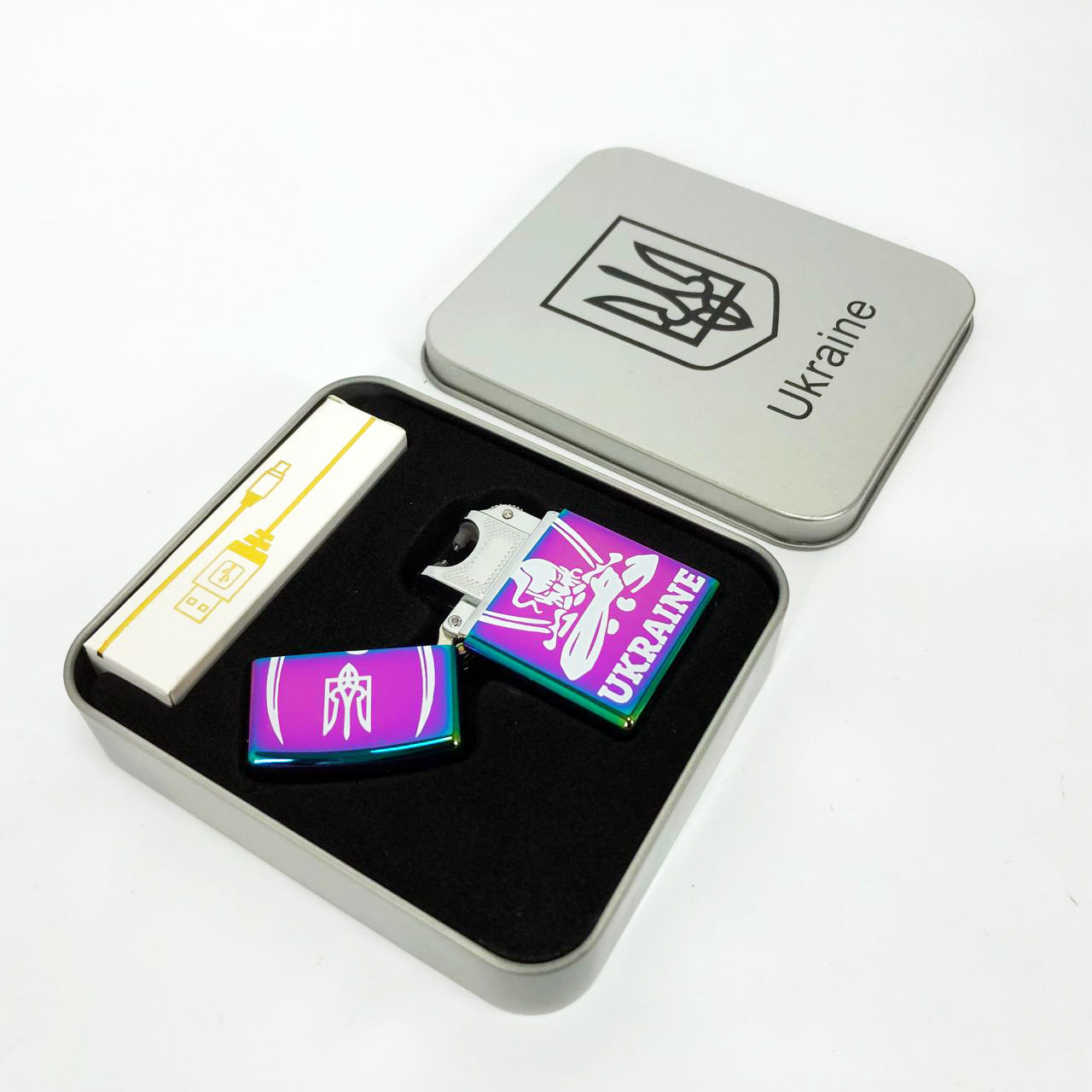 Дугова електроімпульсна запальничка HL-449 USB хамелеон Україна - Зображення 3