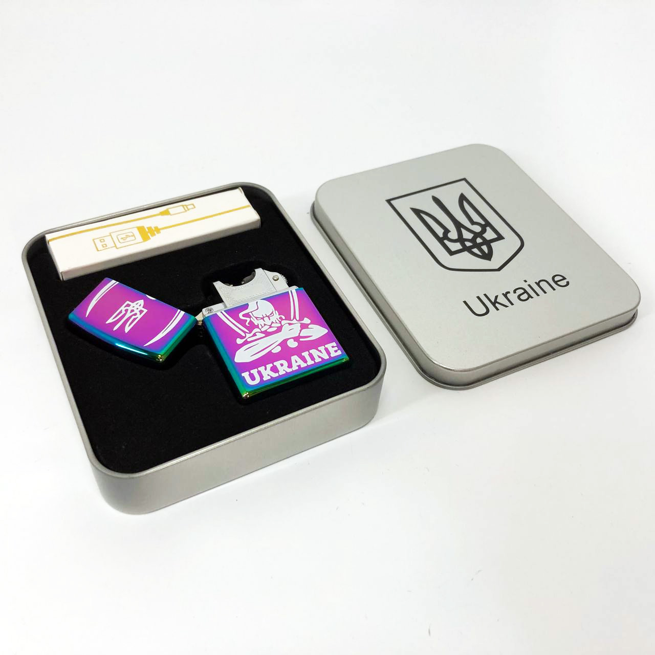 Дугова електроімпульсна запальничка HL-449 USB хамелеон Україна - Зображення 4