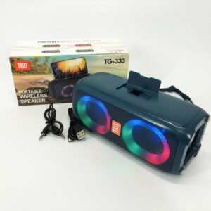 Портативна колонка TG333 2×5 Вт синє RGB-підсвічування