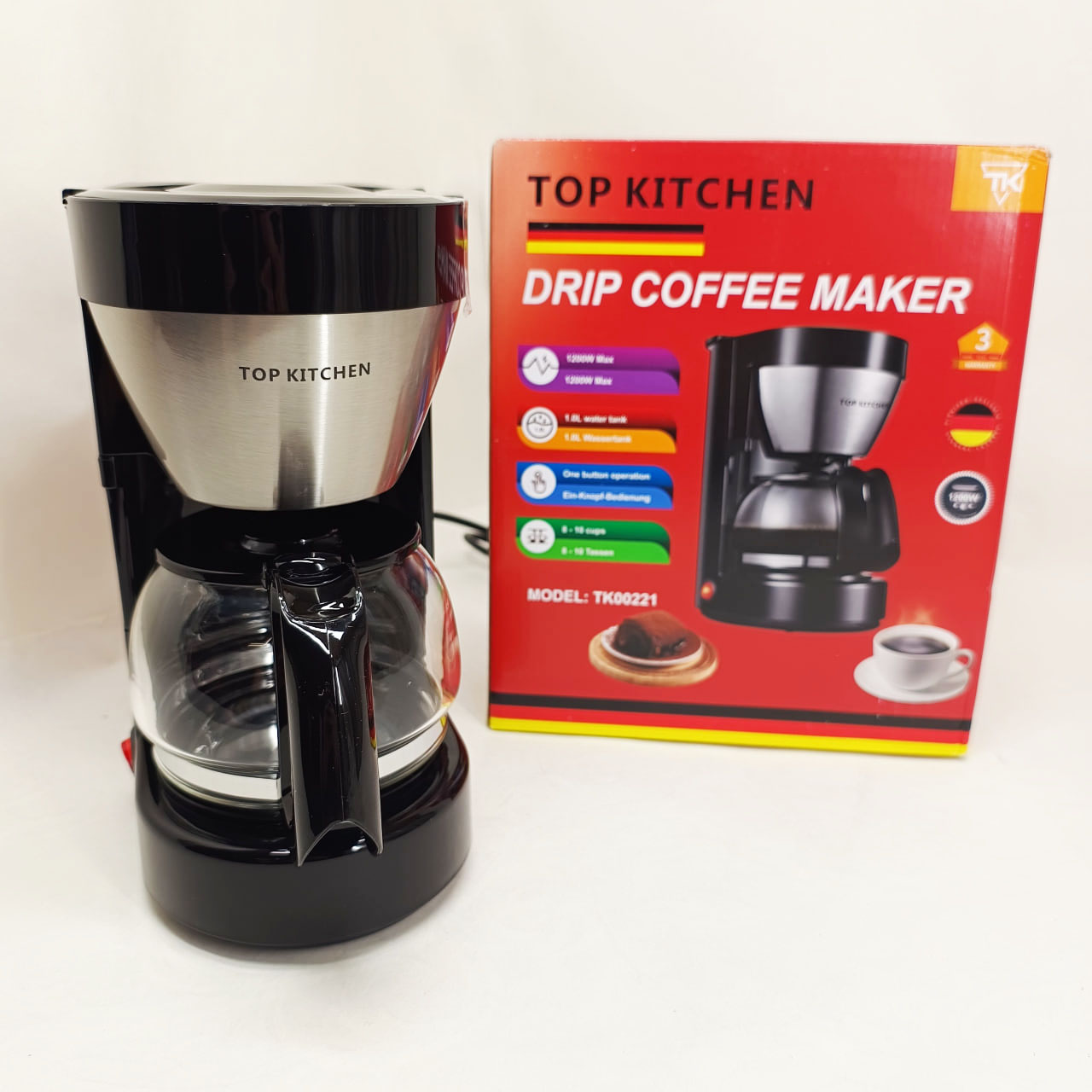 Крапельна кавоварка Top Kitchen TK00221 1200 Вт для меленої кави 1 л - Зображення 2