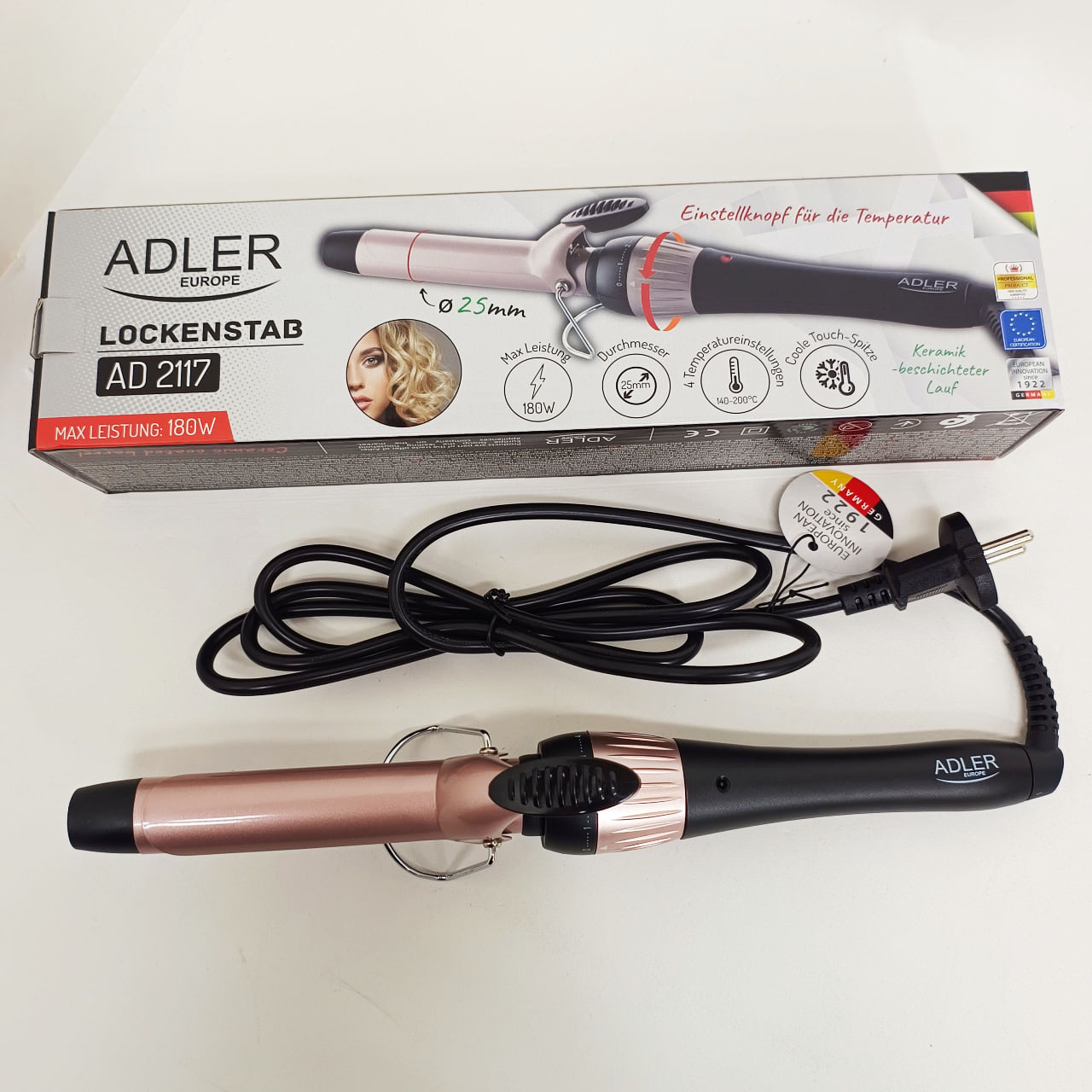 Плойка Adler AD 2117 25 мм 180 Вт - Зображення 5
