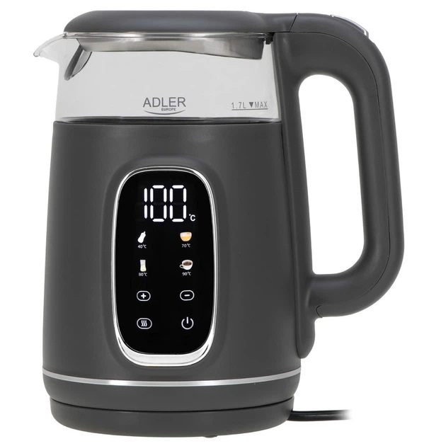 Чайник Adler AD 1305 із регулюванням температури 1.7Л 2200Вт Gray - Зображення 2