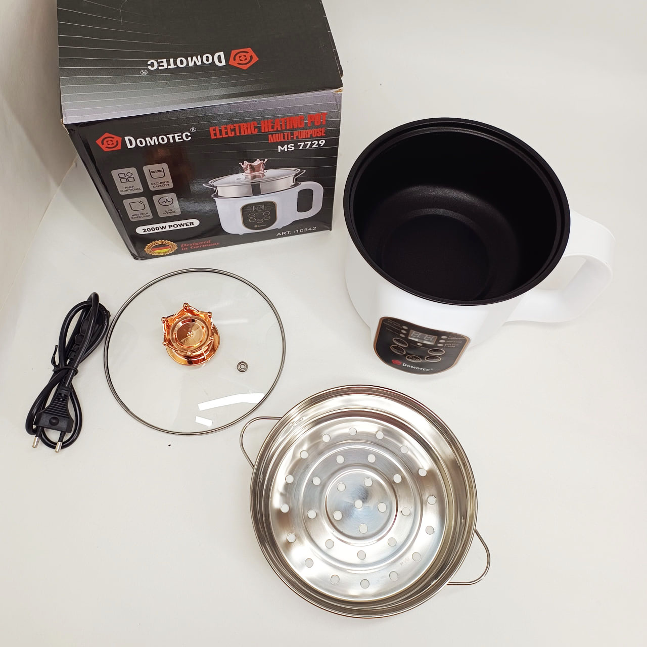 Електрична каструля-пароварка DOMOTEC MS-7729 1,8 л 2000 Вт - Зображення 3