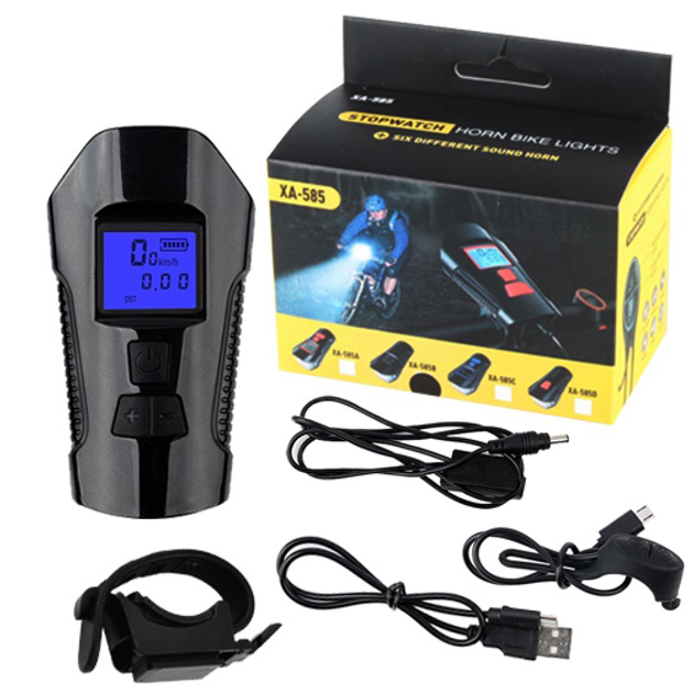 Велофара Waterproof XA-585-T6+2LED з комп'ютером та сигналом з виносною кнопкою - Зображення 2