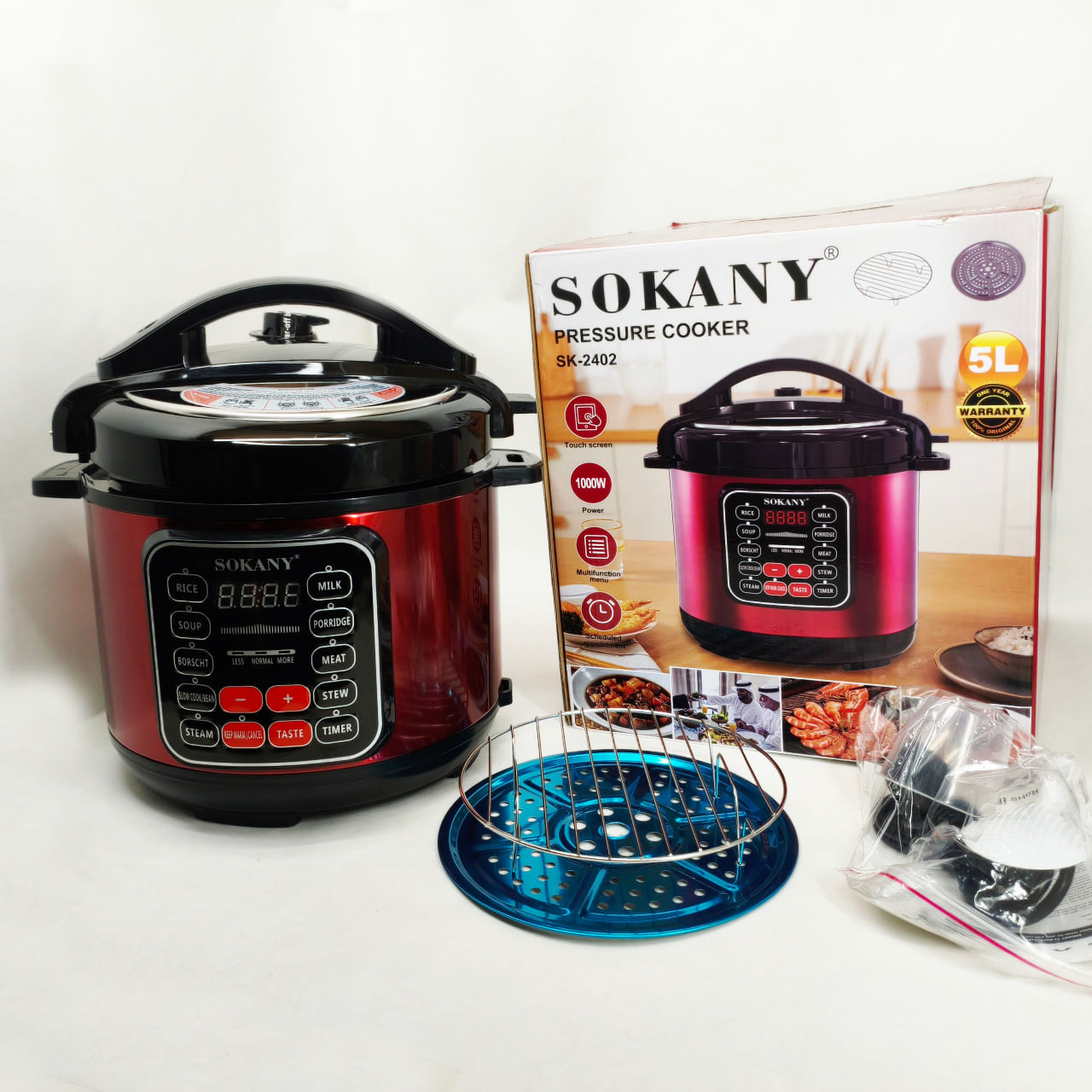 Мультиварка Sokany SK-2402 5 л 1000 Вт з антипригарним покриттям - Зображення 6